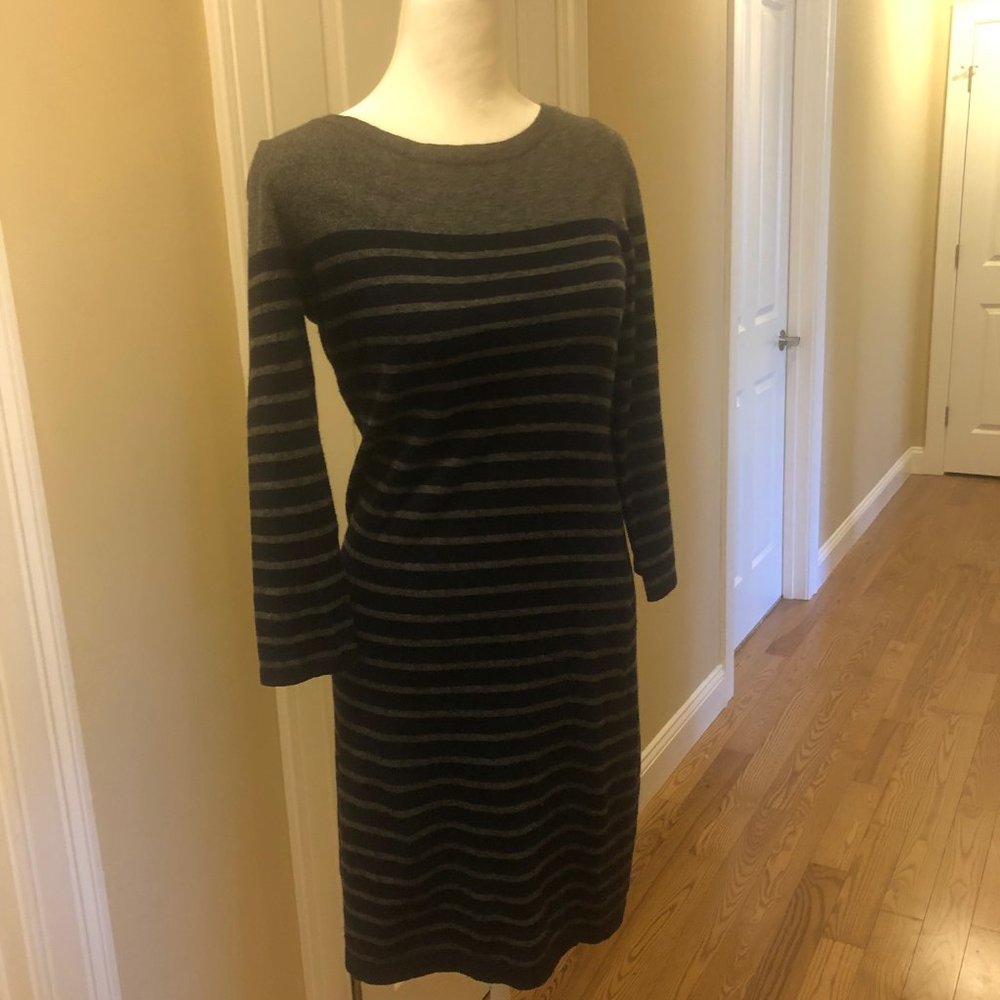 Blue/Grey striped sweater dress